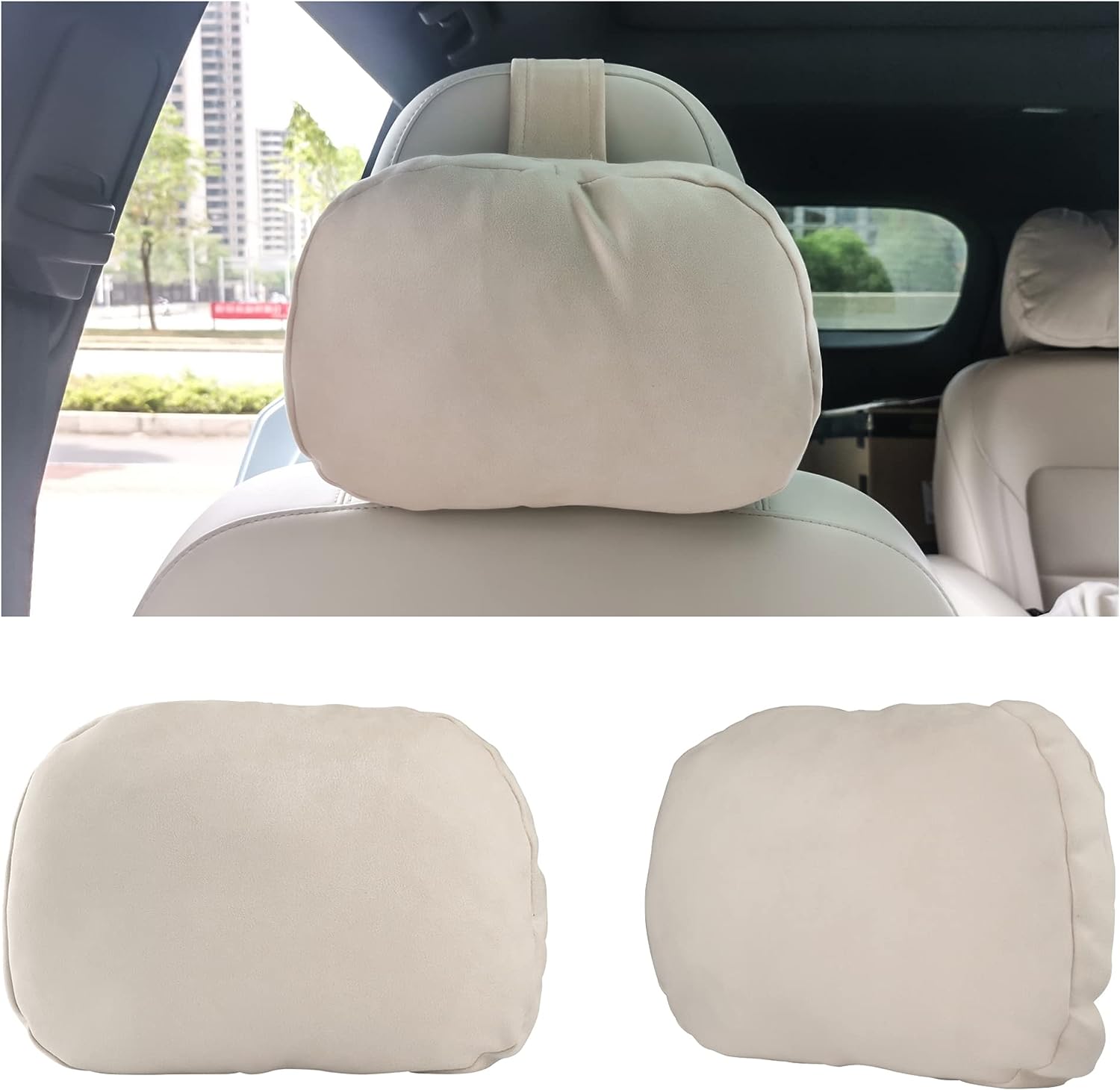 Car Headrest Support - Car Neck Cushion Headrest - Soft Faux Leather