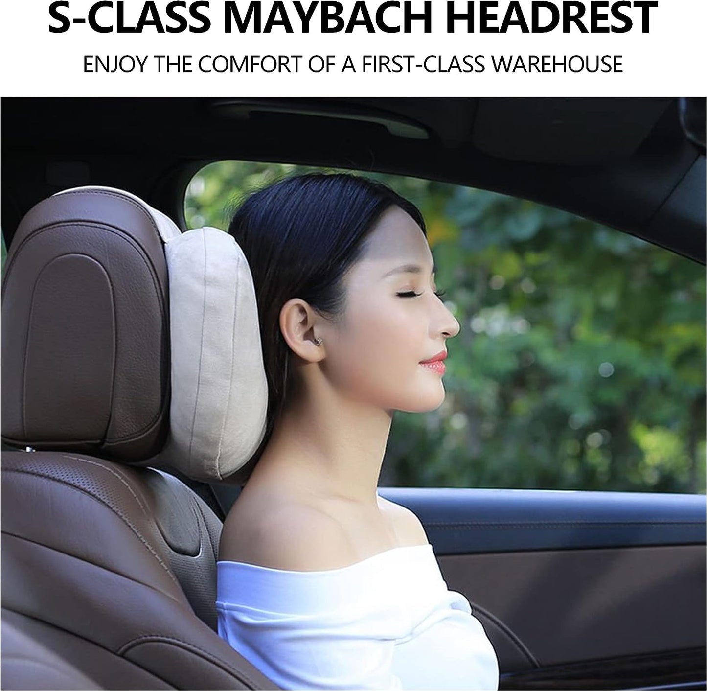 Car Headrest Support - Car Neck Cushion Headrest - Soft Faux Leather