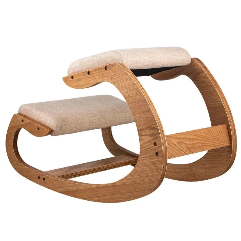 Ergonomic Rocking Kneeling Chair - Posture Correction Chair - White Oak