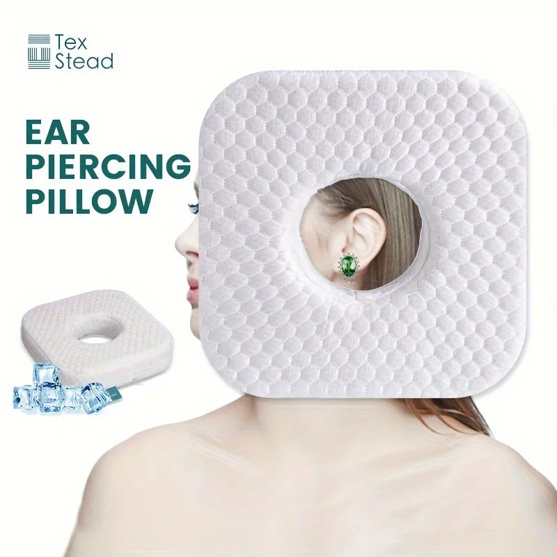 Ear Piercing Pillow for Side Sleepers - Ear Guard Pillow Headphone Pillow - 23X23X5cm