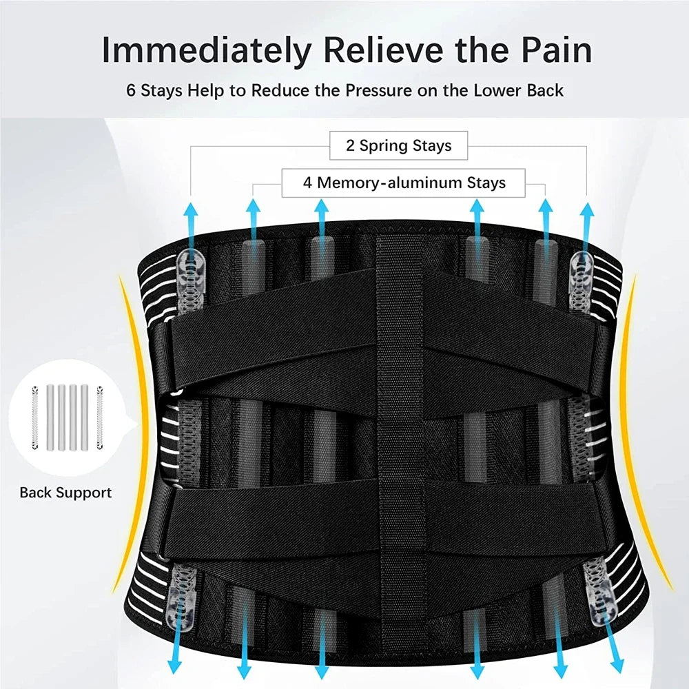 Back Brace for Lower Back Pain - Lumbar Support Waist Brace