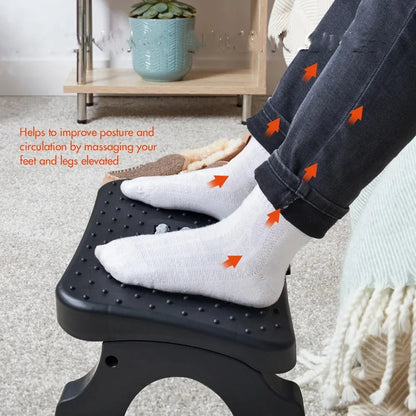 Under Desk Footrest + Massager - Ergonomic Foot Stool with Massage Roller