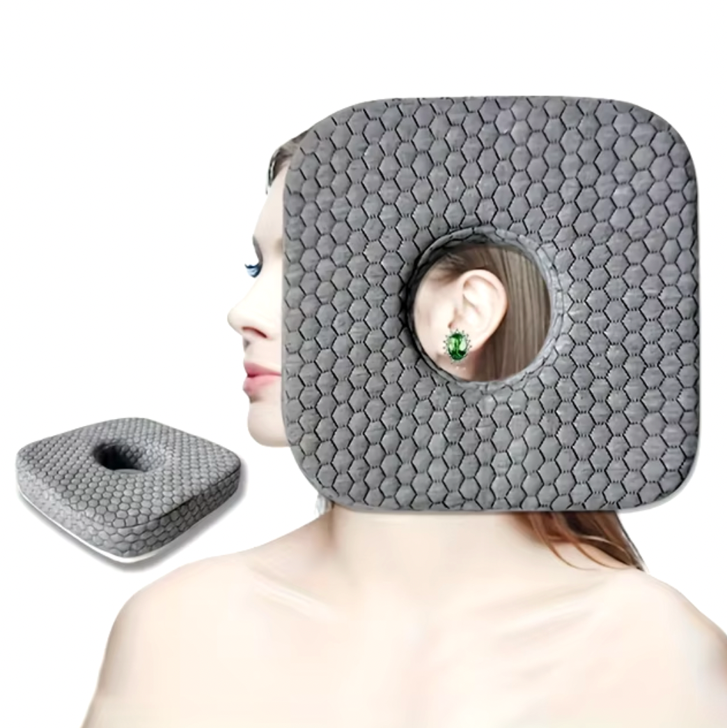 Ear Piercing Pillow for Side Sleepers - Ear Guard Pillow Headphone Pillow - 23X23X5cm