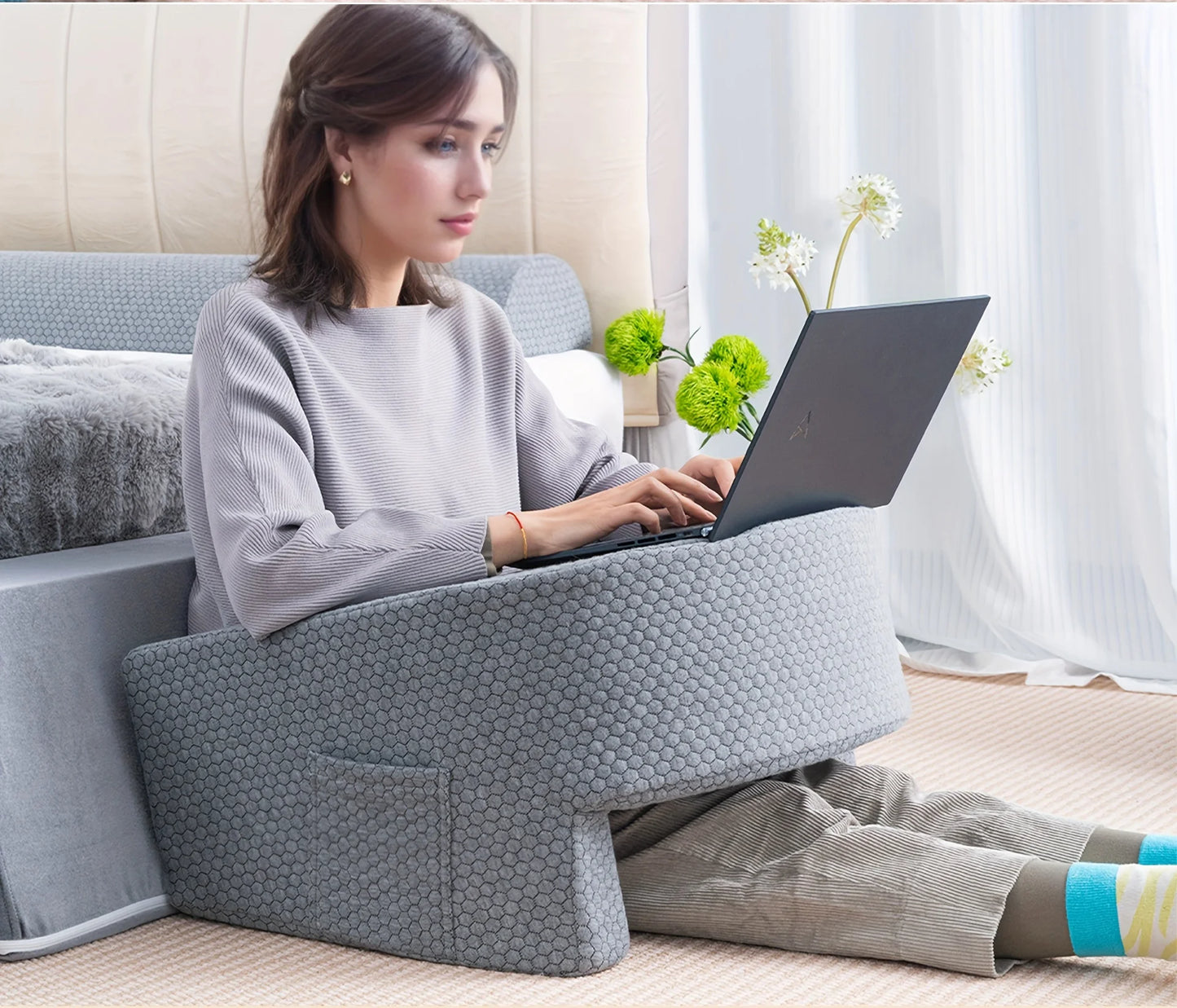 OrthoPro Reading Pillow - Arm Rest Lap Desk Bed/Couch Laptop Work Pillow