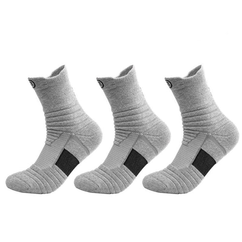 Grey Non-Slip Healthcare Worker Breathable Ankle Socks - 3 Pairs