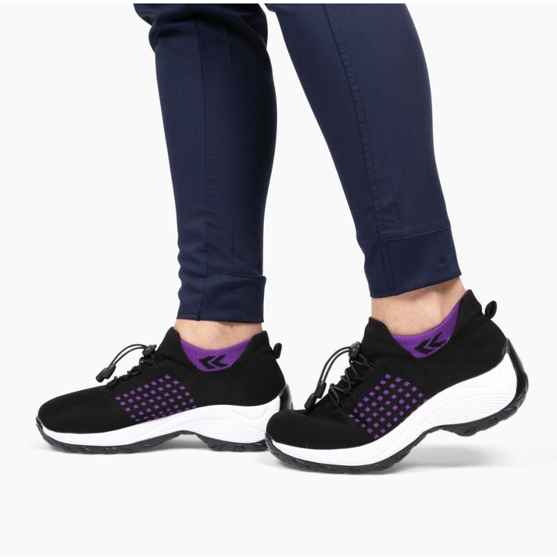 Orthopaedic Stretch Cushion Shoes - Black Purple