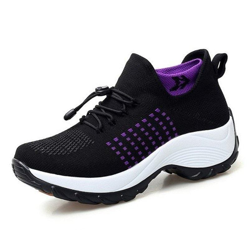 Orthopaedic Stretch Cushion Shoes - Black Purple