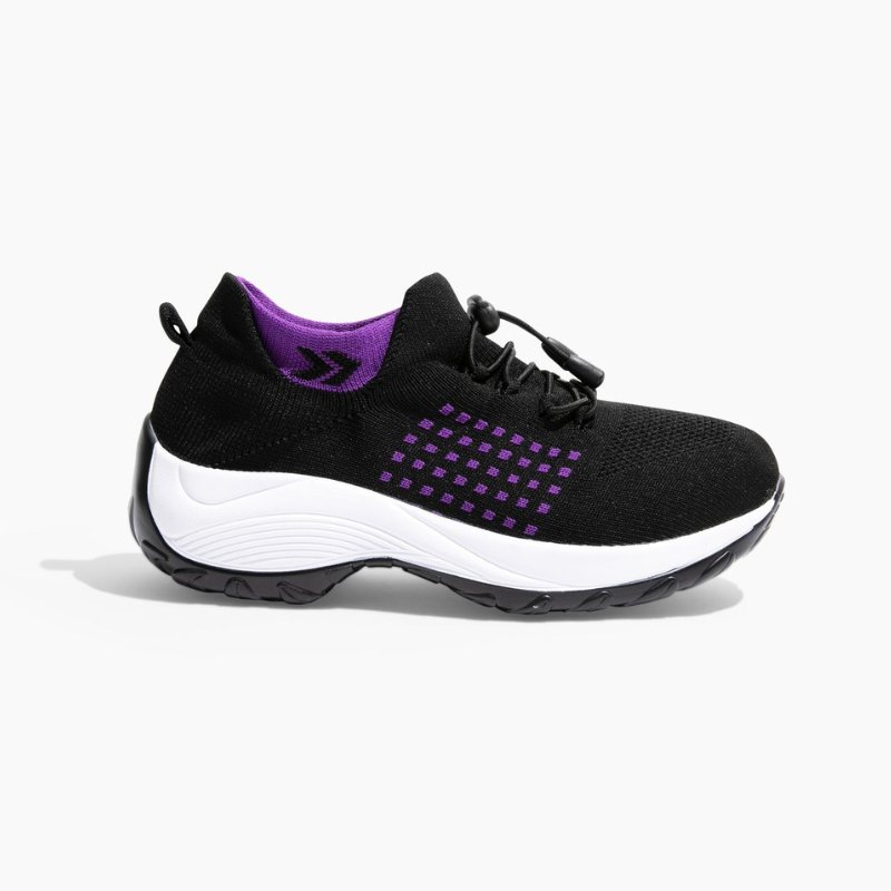 Orthopaedic Stretch Cushion Shoes - Black Purple