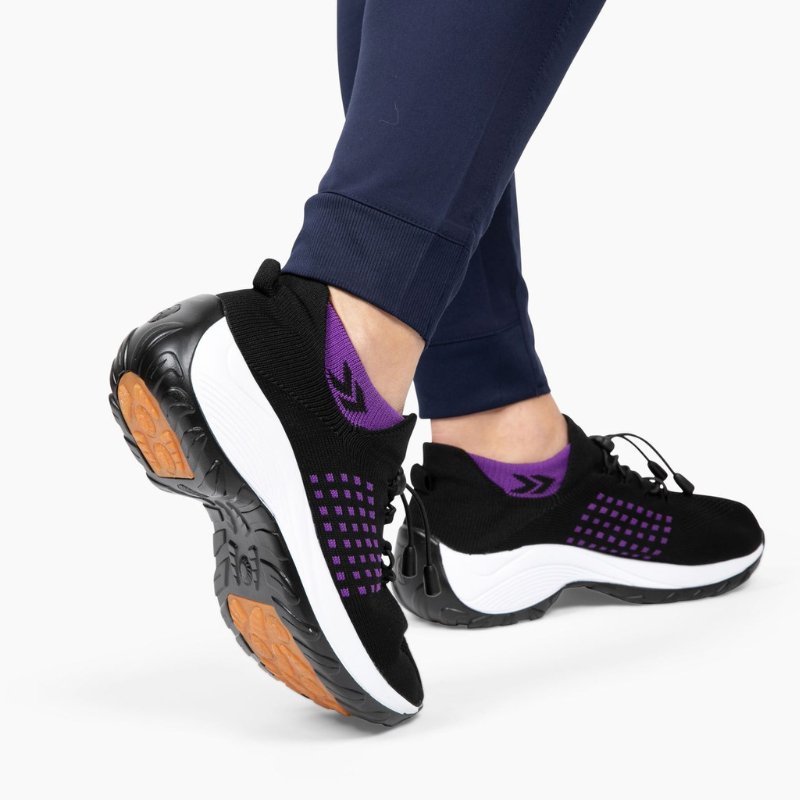 Orthopaedic Stretch Cushion Shoes - Black Purple