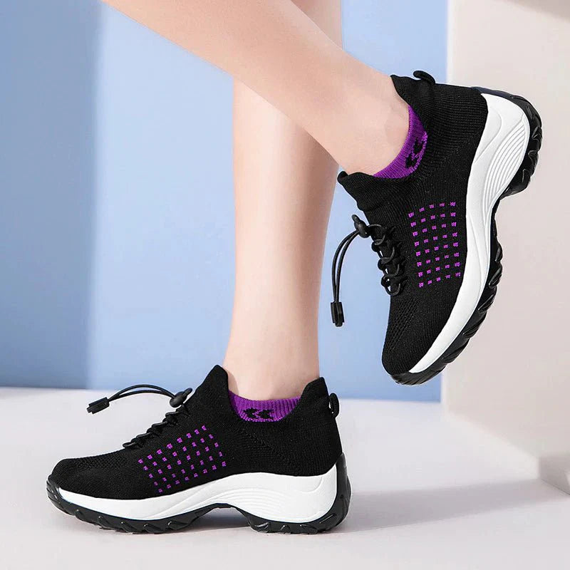 Orthopaedic Stretch Cushion Shoes - Black Purple