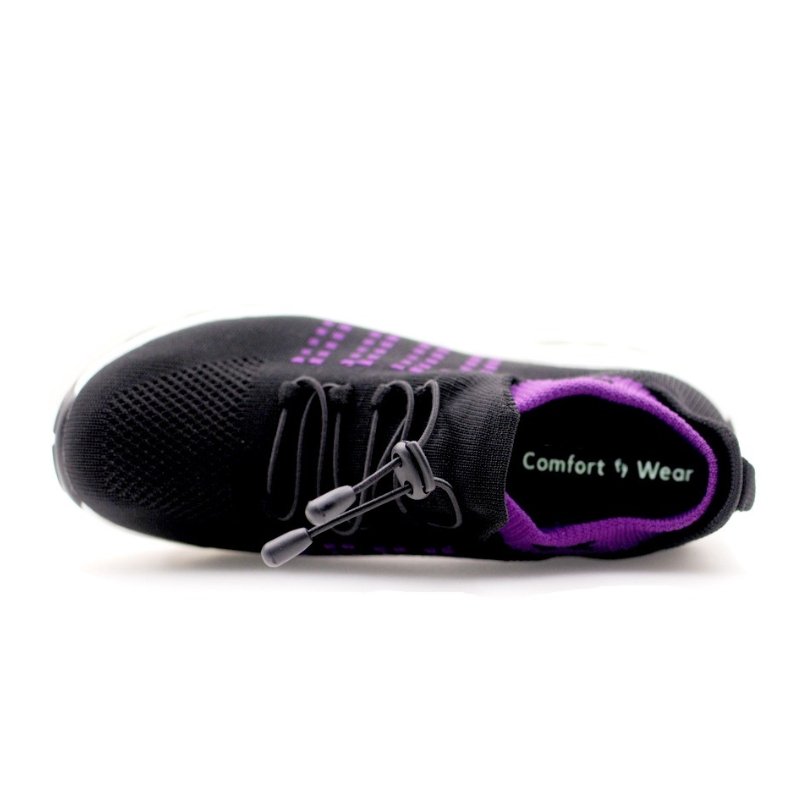 Orthopaedic Stretch Cushion Shoes - Black Purple