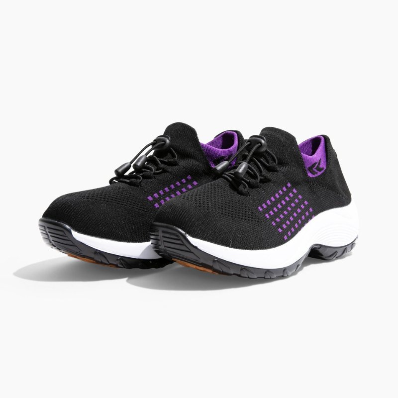 Orthopaedic Stretch Cushion Shoes - Black Purple