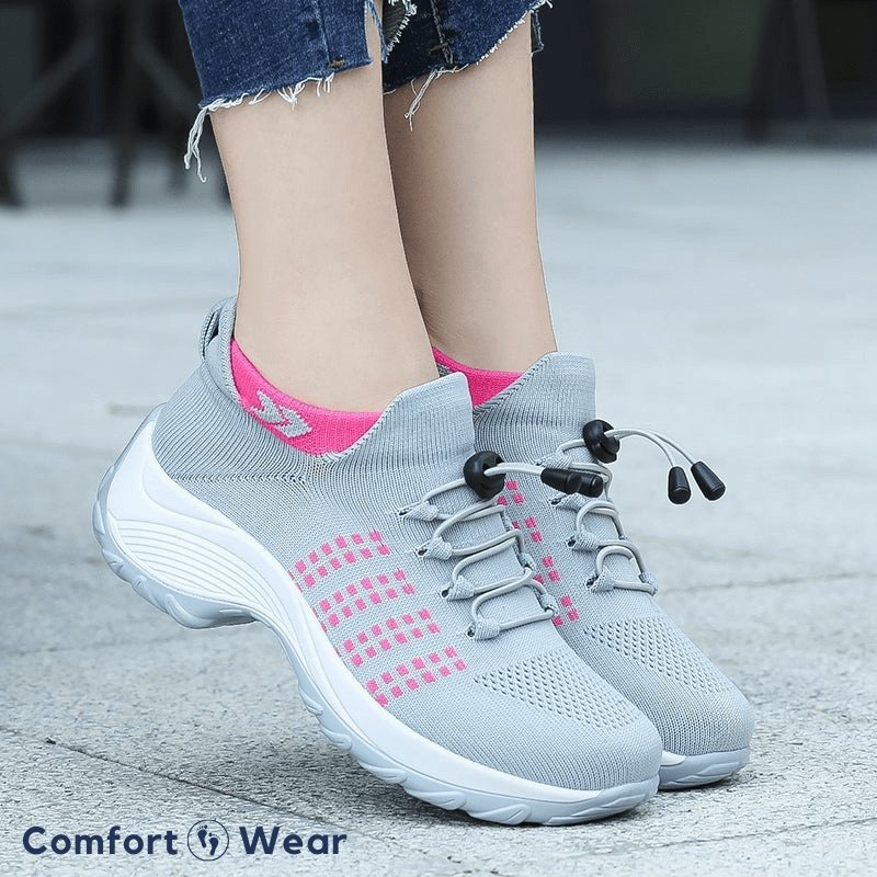 Orthopaedic Stretch Cushion Shoes - Gray Pink