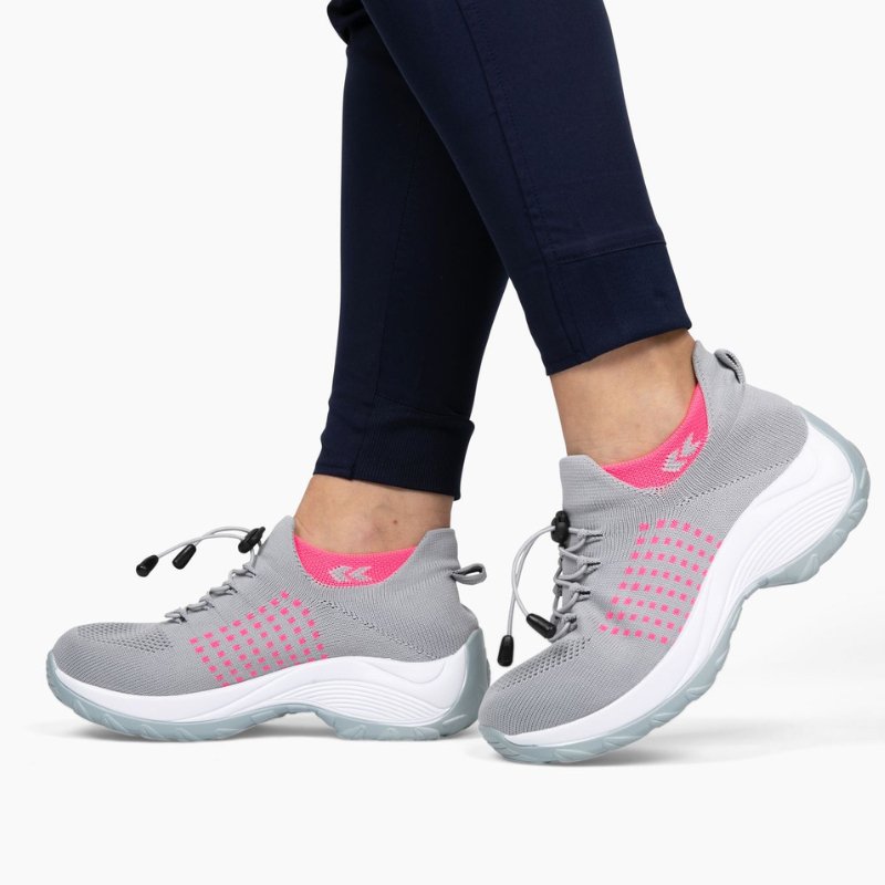 Orthopaedic Stretch Cushion Shoes - Gray Pink